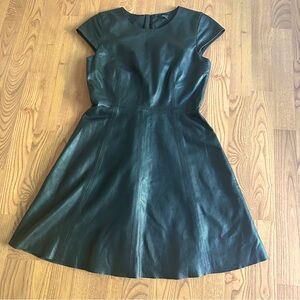 Madewell Faux Leather Little Black Dress (Size 2)